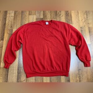 Vtg Jerzees Mens XL Crewneck Sweatshirt classic Red Plain